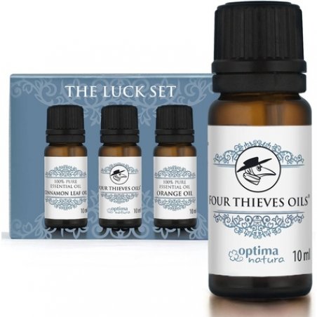 Optima Natura Set of Essential Oils for Happiness - Four Thieves Oil, Cinnamon Oil, Orange Oil - 100% Natural