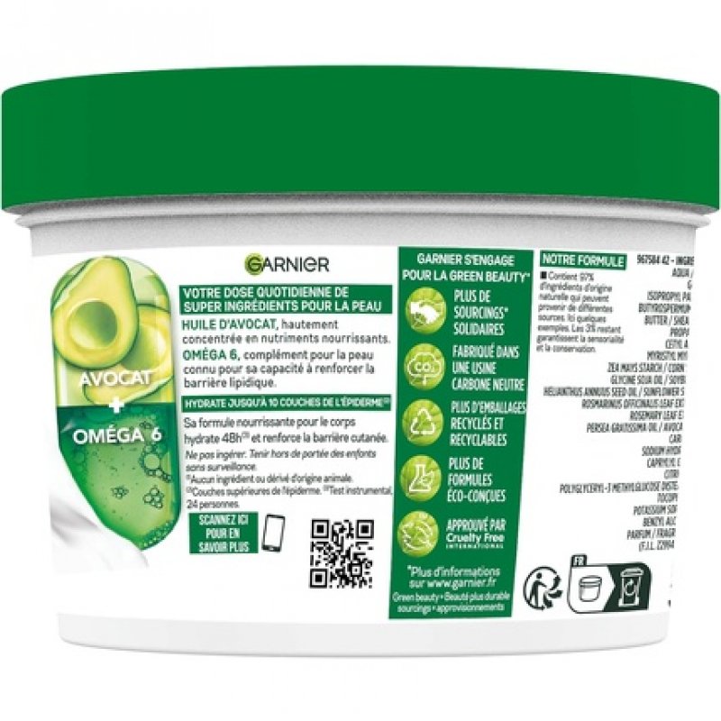 Garnier Body Superfood Avocado Omega 6 Nourishing Body Cream