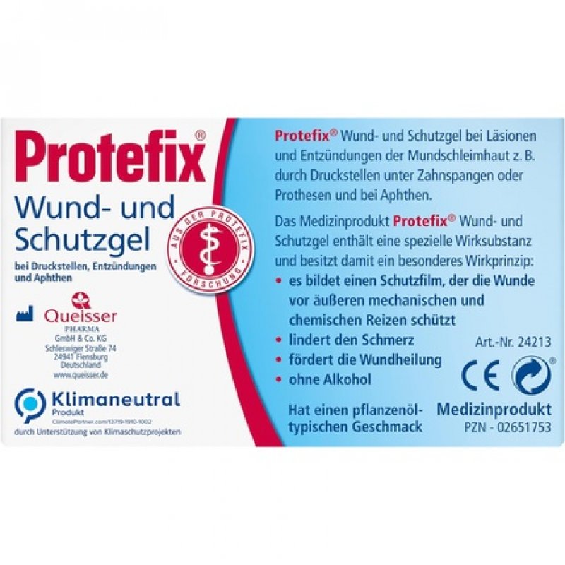 Protefix Wound & Protection Gel Gentle Help for Pressure Sores from Dentures or Braces 10ml Gel