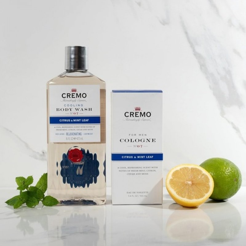 Cremo Citrus & Mint Leaf Gift Set for Men Eau de Toilette 100ml Body Wash 473ml