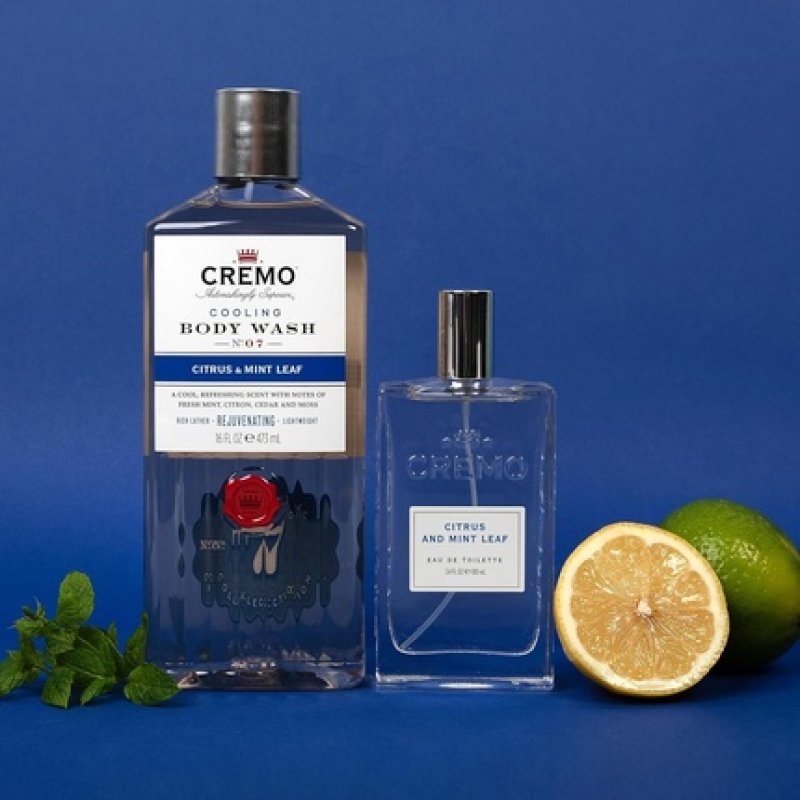 Cremo Citrus & Mint Leaf Gift Set for Men Eau de Toilette 100ml Body Wash 473ml