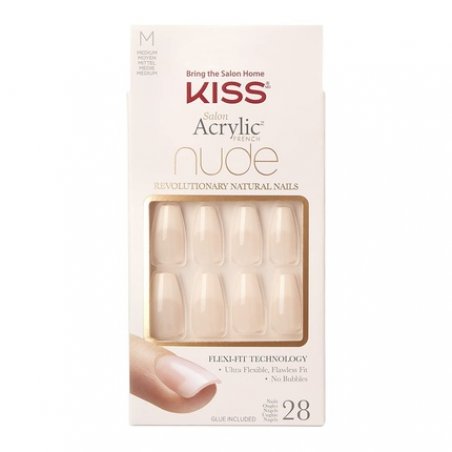 Kiss Salon Acrylic Nude French Nails Leilani 28 Pieces