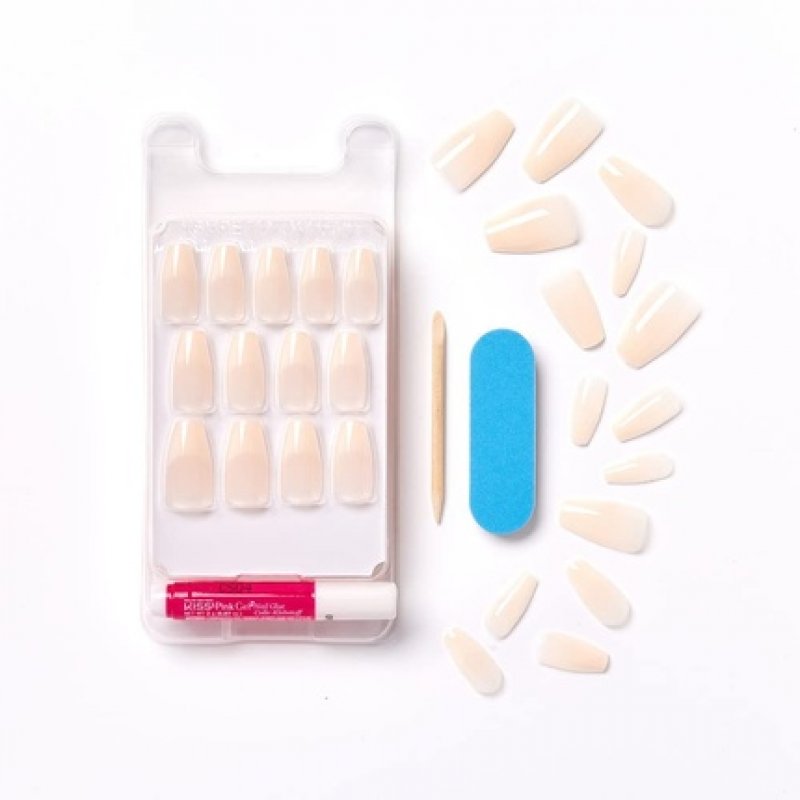Kiss Salon Acrylic Nude French Nails Leilani 28 Pieces