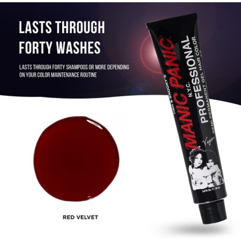 MANIC PANIC Vegan Semi-Permanent Red Velvet Professional Hair Dye 90ml