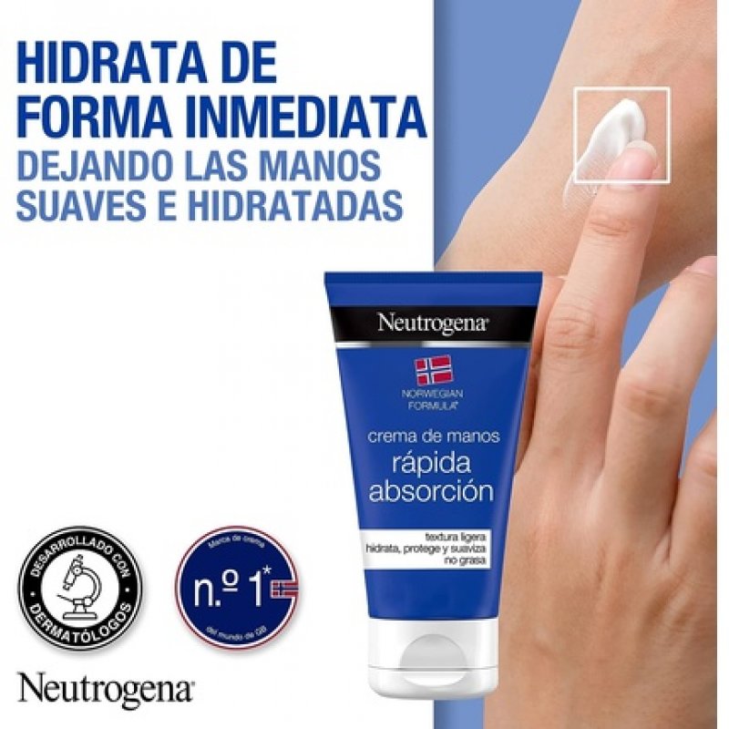 Neutrogena Fast Absorbing Hand Cream Light Texture Norway Formula 75ml