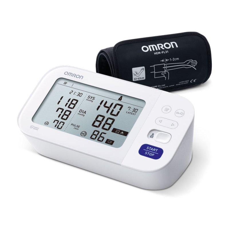 OMRON M6 COMFORT HEM-7360-E Upper Arm Blood Pressure Monitor with IntelliWrap Cuff 22-42cm and Intellisense Technology