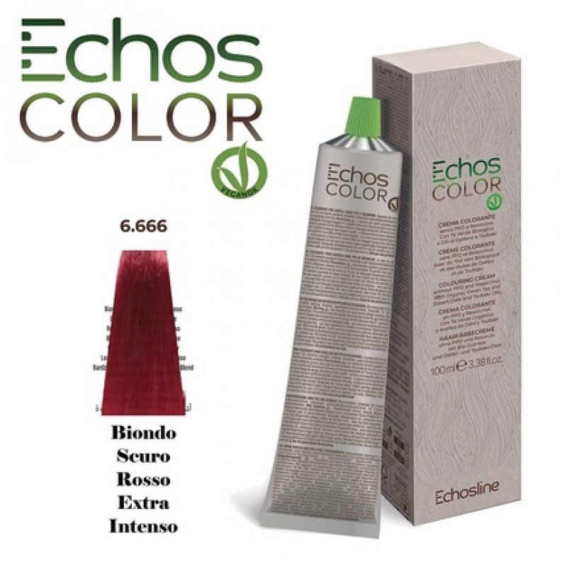 ECHOS Color 6.666 Extra Intense Dark Red Blonde Color Cream without PPD and Resorcin 100ml