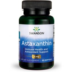 Swanson Astaxanthin Eye Vision Brain Skin Health Antioxidant Support Supplement 60 Softgels 4mg