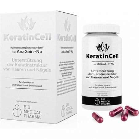 KeratinCell Hair Vitamins with Biotin, MSM, AnaGain Nu, Iron, Nettle Leaf Extract, L-Cysteine, DL-Methionine - Keeps