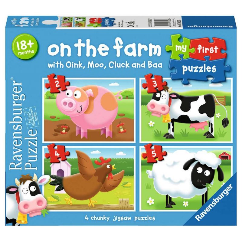 Ravensburger My First Puzzles - On the Farm Jeu de puzzle 2 pièce(s) Animaux