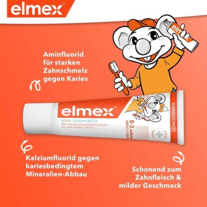 Elmex Baby Toothpaste 0-2 Years 50ml - Special Cavity Protection for Baby's First Teeth - Protects Tooth Enamel and is