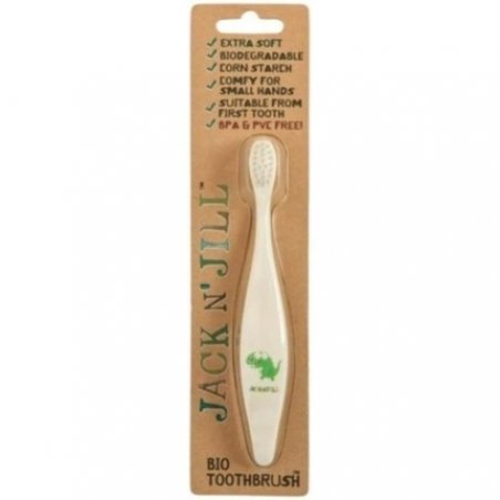 Jack N' Jill Kids Plastic Free Bio Toothbrush with Soft Nylon Bristles - Dino