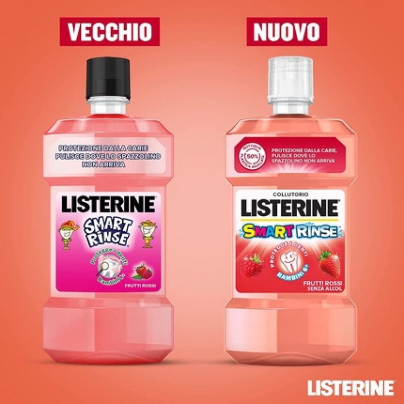 Listerine Smart Rinse Mouthwash Strawberry 500ml