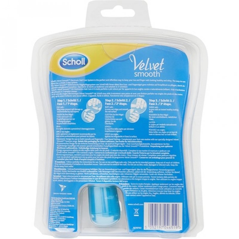 Scholl Velvet Electronic Nail Care System Blue 6 Count