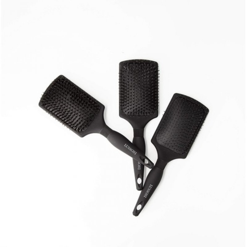 TB Tools for Beauty Lussoni Professional Styling Hairbrush Detangling Brush Black for Thin Hair