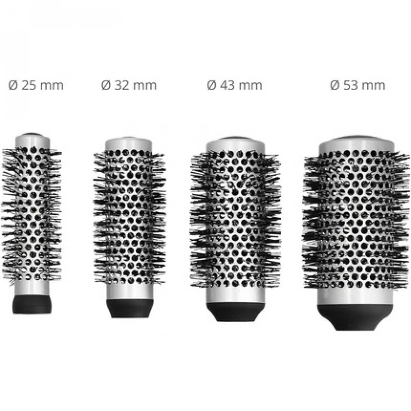 T4B LUSSONI Professional Anti-Static Styling Brush Set with 4 Interchangeable Brush Heads, 4 Clips, Flexible Material -