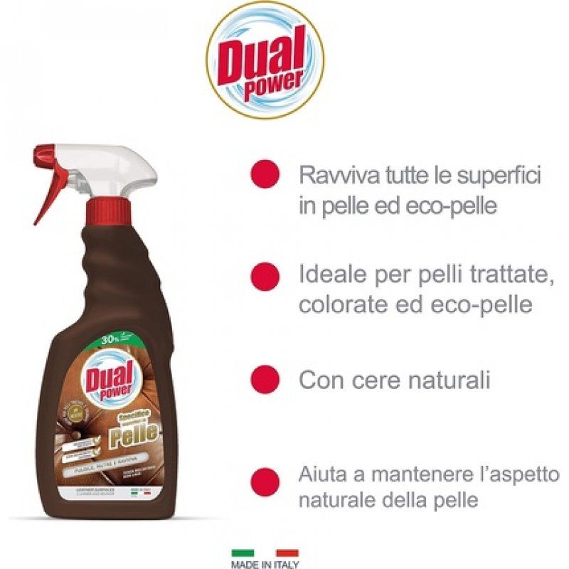 Dual Power Leather Surface Cleaner pH Neutral Ideal for Cleaning and Reviving All Leather Surfaces 500ml