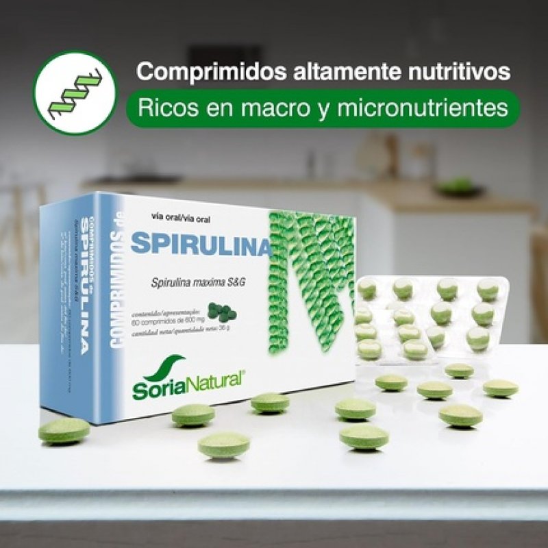 Soria Natural Spirulina Supplement 60 Tablets