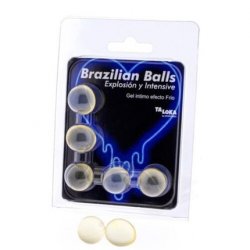 Brazilian Balls Explosion of Aromas Exciting Gel with Vibrating and Cooling Effect - Pack of 5
