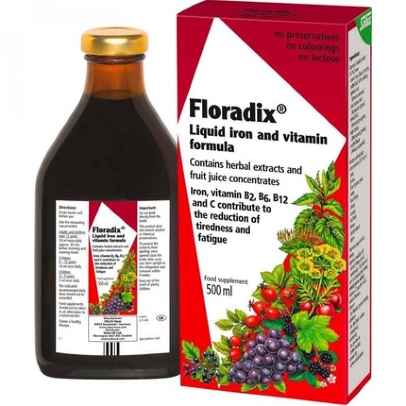 Floradix Liquid Iron and Vitamin Formula 500ml Wheat