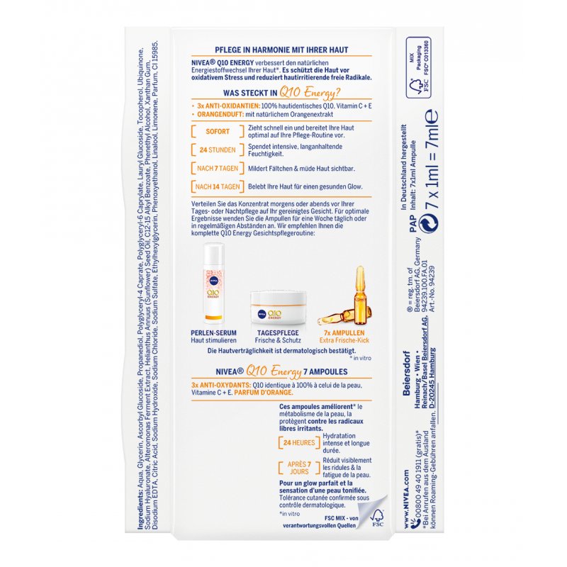 NIVEA Q10 Energy Concentré pour le visage 7 ml Femmes