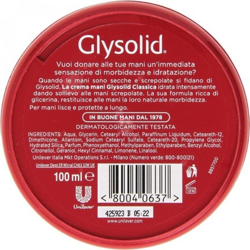 GLYSOLID Hand Cream with Glycerine 100ml Jar Beauty and Cosmetics