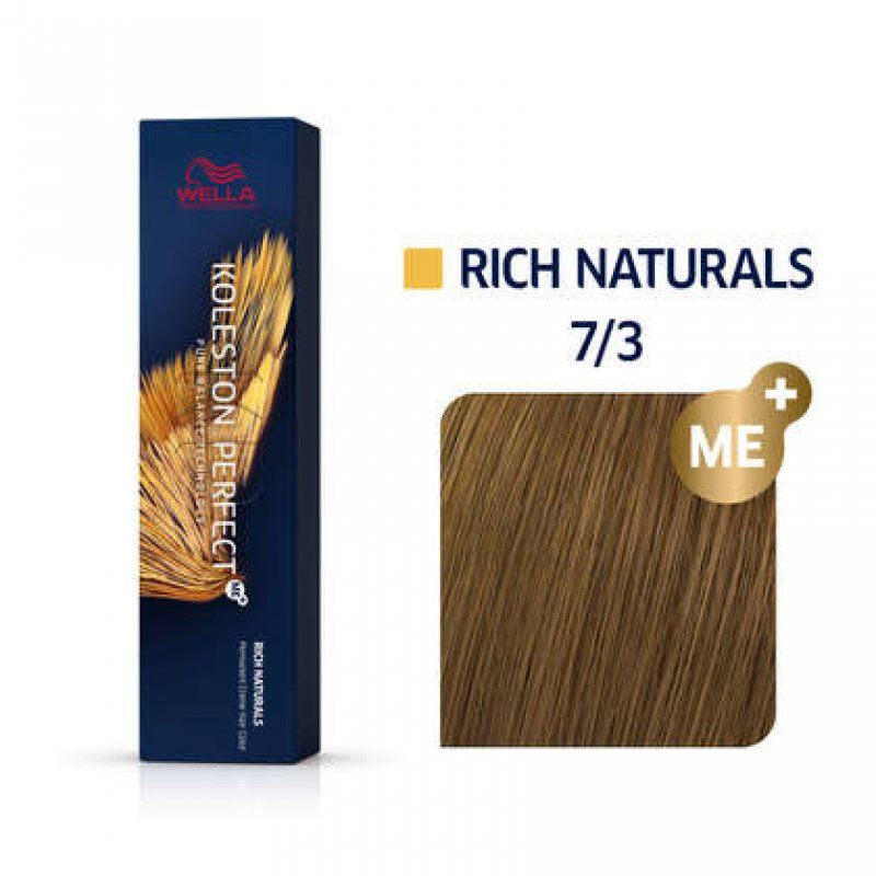 Wella Koleston Perfect Me Rich Naturals Permanent Hair Colour Cream 7/3 Medium Blonde Gold 0.66kg