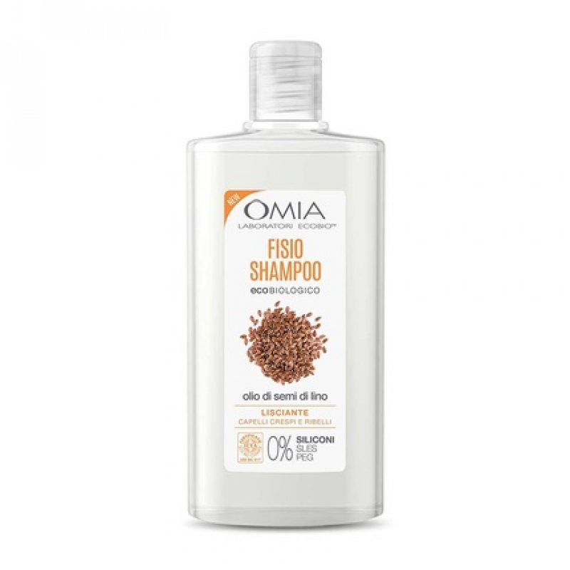 Omia Fisio Eco Bio Shampoo with Flaxseed Oil for Frizzy, Straightening and Disciplining Hair 200ml