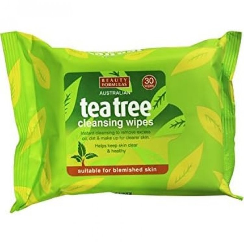 Beauty Formulas Australian Tea Tree Cleansing Wipes 30 Count