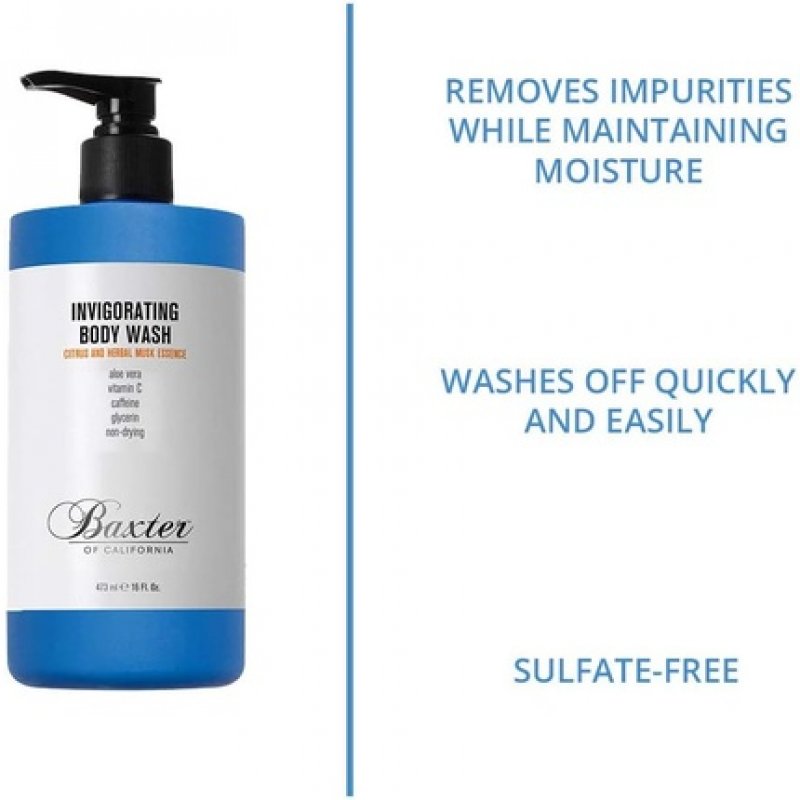 Baxter of California Invigorating Body Wash Citrus and Herbal Musk Gel Texture 473ml