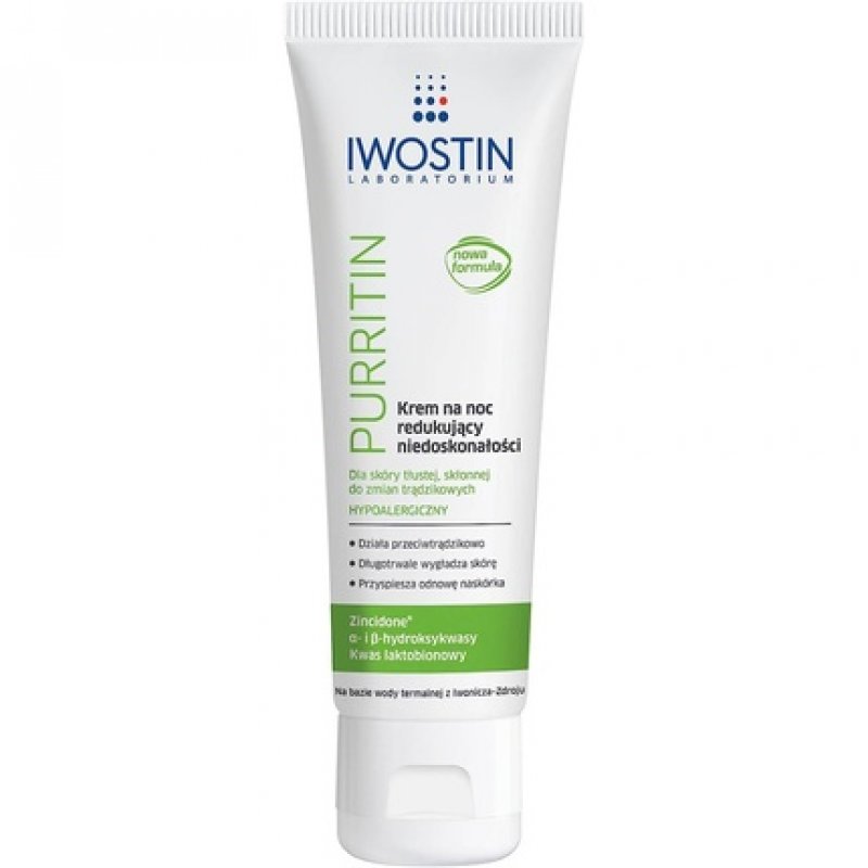 Iwostin Purritin Anti-Acne Night Cream Reduces Imperfections 40ml