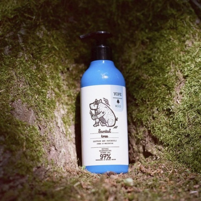 YOPE Natural Shower Gel with Saffron, Patchouli, and Cardamom Extracts 400ml Sandalwood