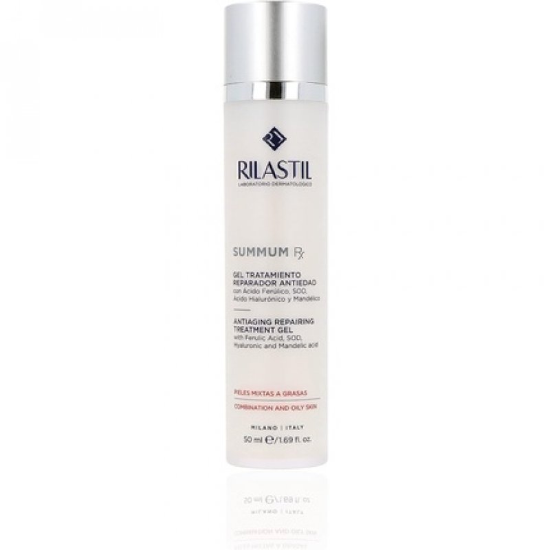 Rilastil Summum Rx Anti-Aging Repair Gel with Folic Acid, Hyaluronic Acid and Almond Acid for Mixed and Oily Skin 50ml
