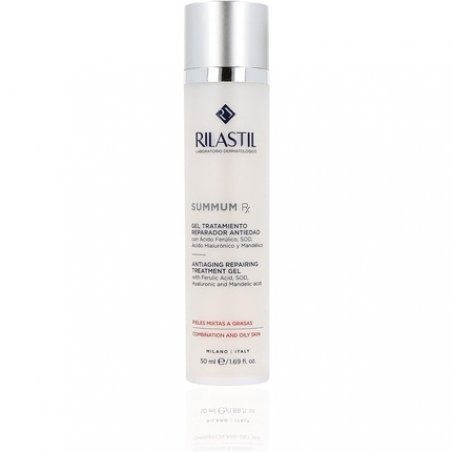 Rilastil Summum Rx Anti-Aging Repair Gel with Folic Acid, Hyaluronic Acid and Almond Acid for Mixed and Oily Skin 50ml