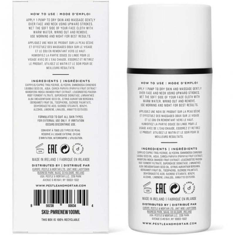 Pestle & Mortar Renew Gel Face Cleanser Non-Foaming Gentle Face Wash for Sensitive Skin 100ml