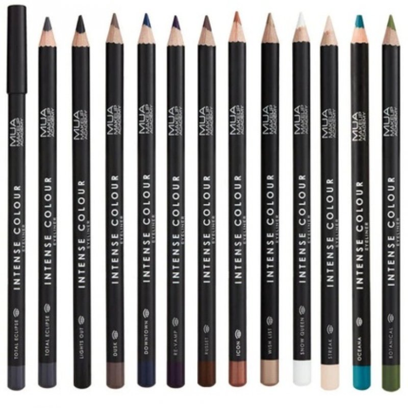 MUA Intensive Color Eyeliner Pencil Blue Black Brown Green White