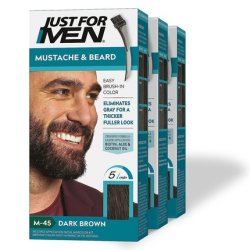 Just for Men M45 Brush-In Color Gel for Mustache and Beard - Dark Brown 28.4g