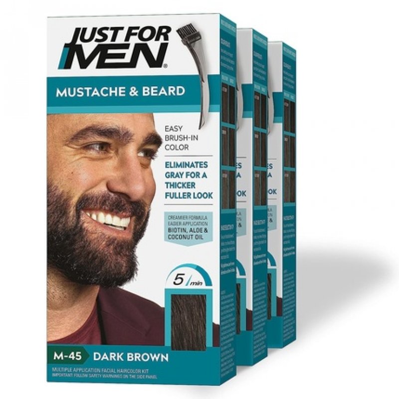 Just for Men M45 Brush-In Color Gel for Mustache and Beard - Dark Brown 28.4g