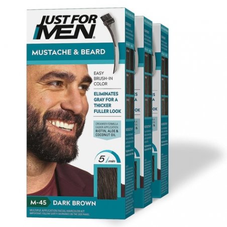 Just for Men M45 Brush-In Color Gel for Mustache and Beard - Dark Brown 28.4g