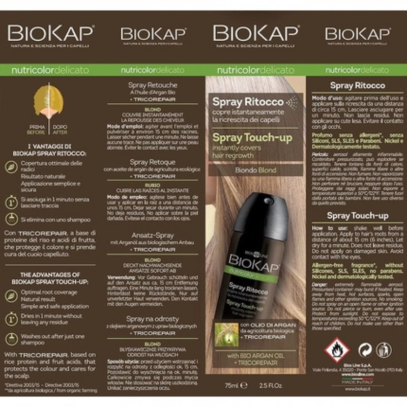 Bios Line BioKap Nutricolor Spray Touch-Up 75ml Blonde