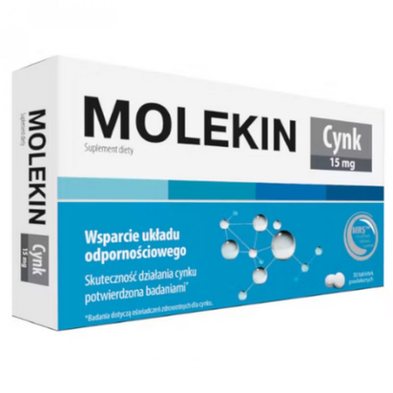 Molekin Zinc 30 Tablets - Healthy Immune System, Bones, Hair, Nails, Skin