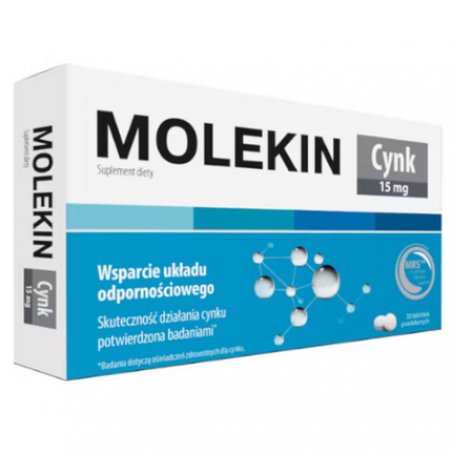 Molekin Zinc 30 Tablets - Healthy Immune System, Bones, Hair, Nails, Skin