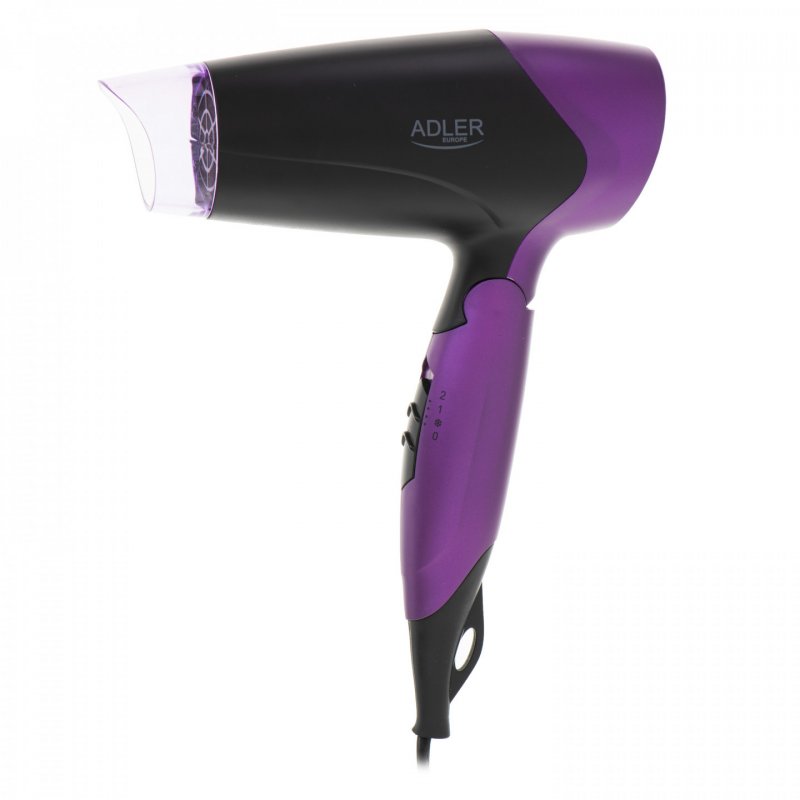 Adler AD 2260 Hair Dryer 1600W 18x12cm Black/Purple with 170cm Cable and Concentrator Nozzle
