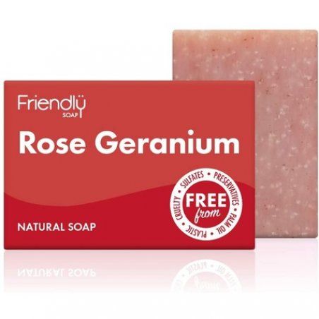 Friendly Soap Handmade Natural Rose Geranium Soap 95g