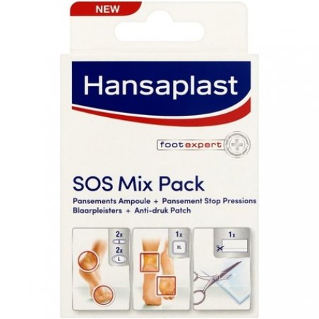 Hansaplast SOS Mix Pack Plasters Amoule Plaster Stop Pressure - Pack of 6