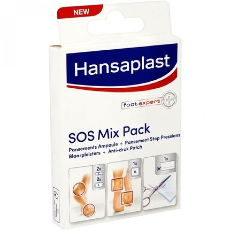 Hansaplast SOS Mix Pack Plasters Amoule Plaster Stop Pressure - Pack of 6