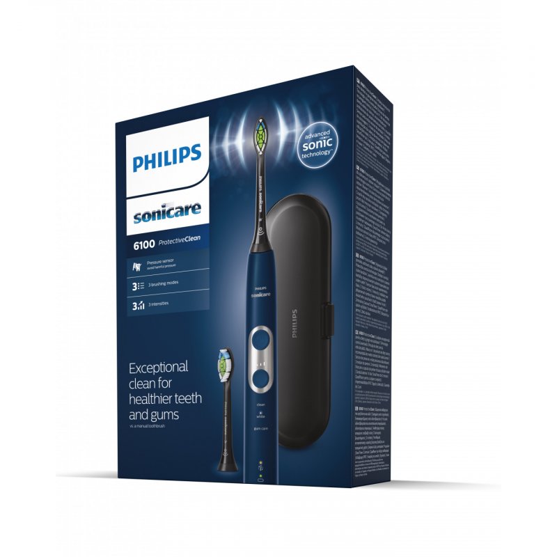 Philips Sonicare Built-in Pressure Sensor Sonic Electric Toothbrush Navy Blue Black