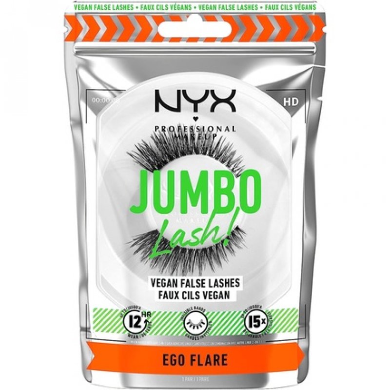 NYX Professional Makeup False Lashes Jumbo Lash! Ego Flare 05 - Vegan - Invisible Bands - Long-lasting 12h Wear