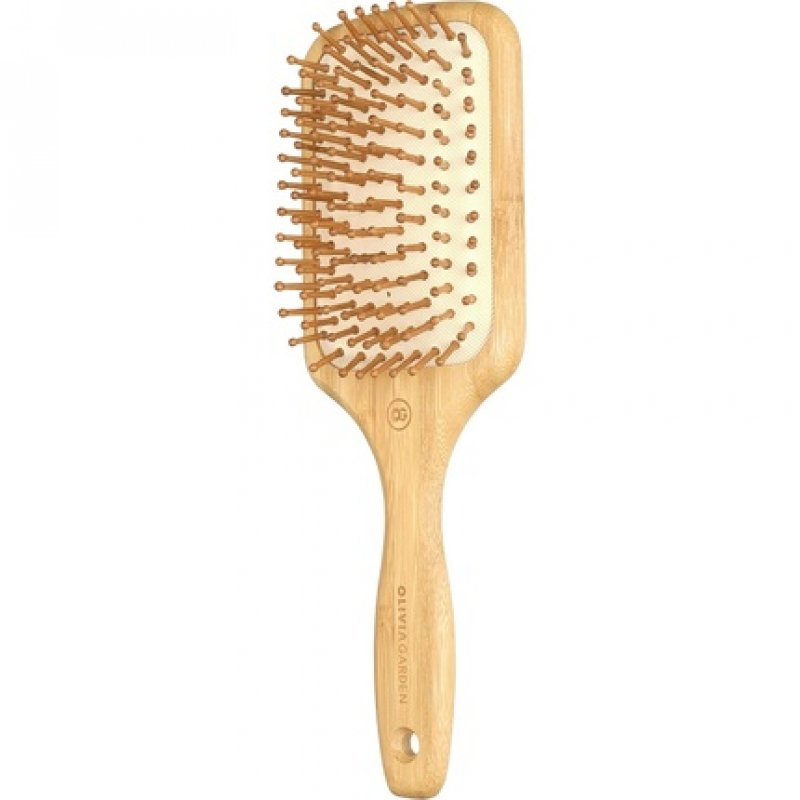 Olivia Garden Bamboo Touch Brush Eco-conscious Bamboo Detangle Massage Hair Brush Size L Beige/Brown