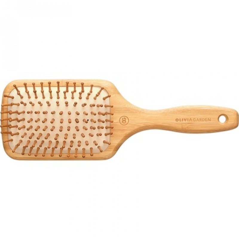 Olivia Garden Bamboo Touch Brush Eco-conscious Bamboo Detangle Massage Hair Brush Size L Beige/Brown